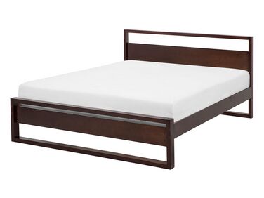 Bett mit Lattenrost Kiefernholz GIULIA 140 x 200 cm Dunkelbraun