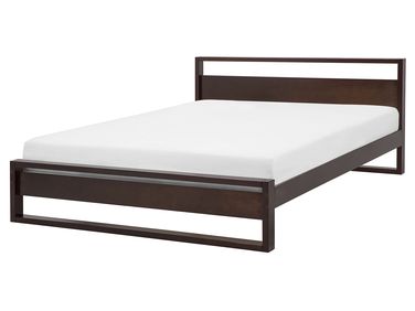 Bett mit Lattenrost Kiefernholz GIULIA 160 x 200 cm Dunkelbraun