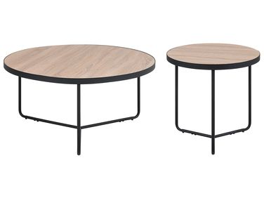 Couchtisch 2er Set MELODY Hellbraun
