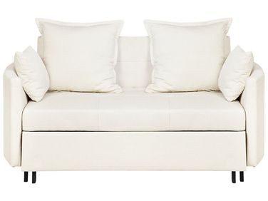 Sofa Bed 2 Seater HOVIN Fabric Light Beige