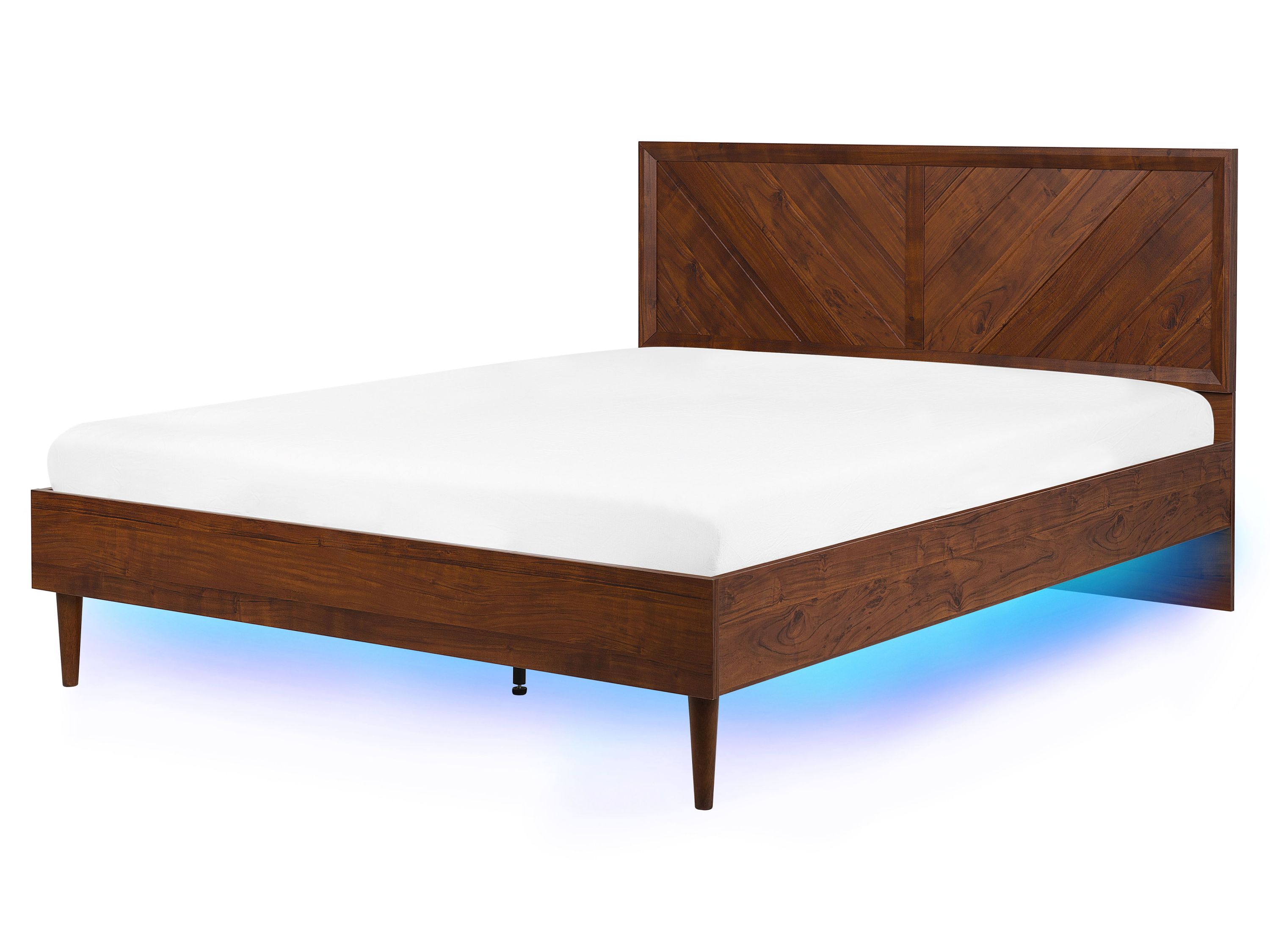 Bett mit LED MIALET 160 x 200 cm Dunkelbraun