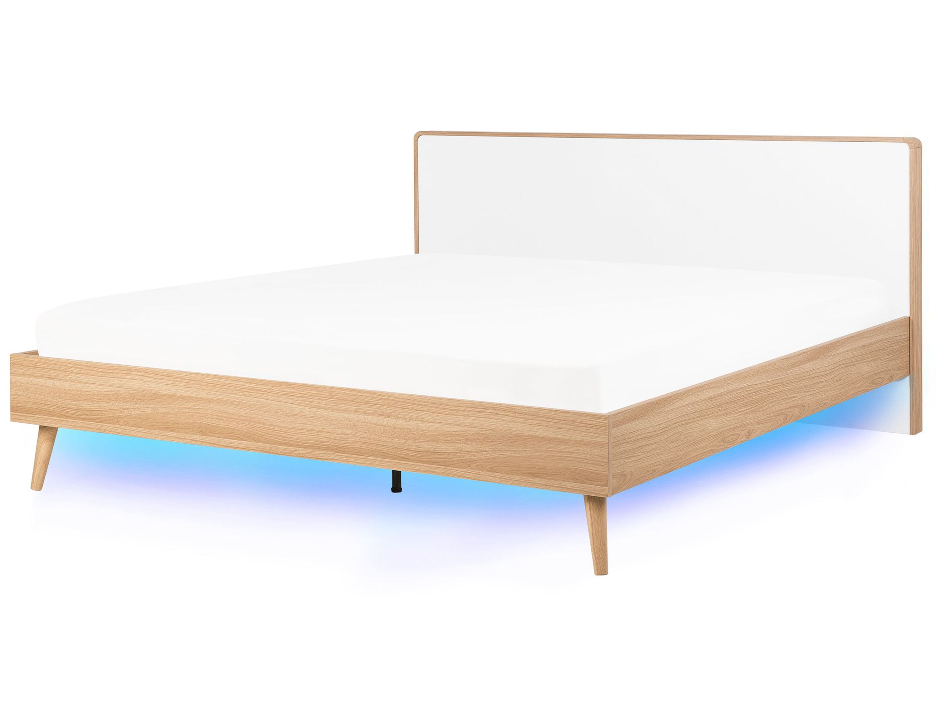 Bett mit LED SERRIS 180 x 200 cm Hellbraun