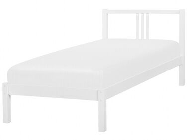 Bett mit Lattenrost Kiefernholz VANNES 90 x 200 cm Weiß