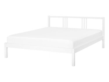 Bett mit Lattenrost Kiefernholz VANNES 140 x 200 cm Weiß