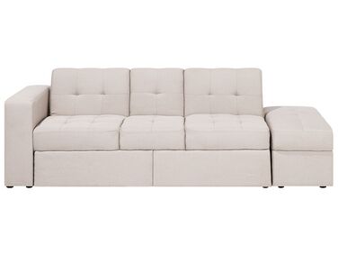 Schlafsofa 3-Sitzer FALSTER Stoff Beige mit Stauraum