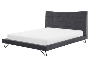 Bed Velvet LANNION 160 x 200 cm (EU King Size) Dark Grey