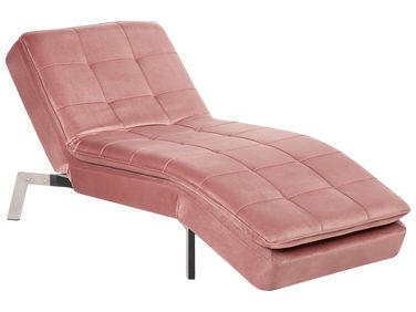 Chaiselongue LOIRET Samtstoff Rosa