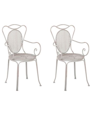 Gartenstuhl 2er Set CILENTO Metall Grau