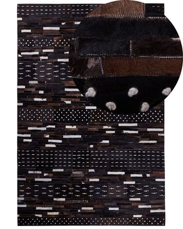 Rug AKSEKI Dark Brown 140 x 200 cm Leather