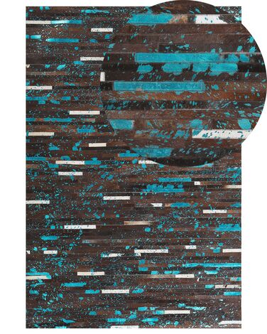 Rug KISIR Dark Brown 160 x 230 cm Leather