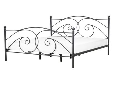 Bett mit Lattenrost Metall DINARD 140 x 200 cm Schwarz