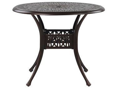 Gartentisch für 4 Personen ANCONA 90 cm 90 cm Metall Dunkelbraun