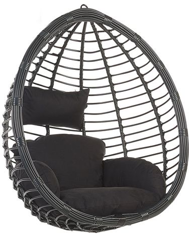 Hängesessel TOLLO Polyrattan Schwarz