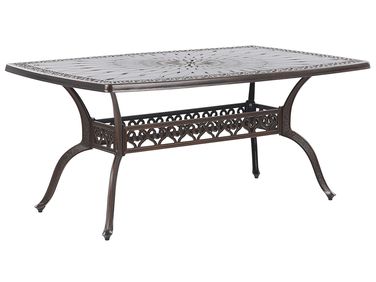 Gartentisch LIZZANO 165 cm 102 cm Metall Dunkelbraun