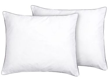 Kopfkissen 2er Set PELISTER Niedrig Mikrofaser 50 x 60 cm Weiß