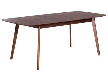 Extending Dining Table MADOX Dark Walnut 150/190 cm 90 cm