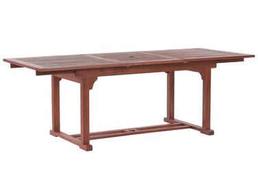 Ausziehbarer Gartentisch TOSCANA 160/220 cm 90 cm Akazienholz Dunkelbraun