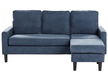 Sofa 3-Sitzer AVESTA Stoff Dunkelblau mit Ottomane