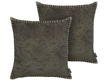Dekokissen 2er Set MELUR 45 x 45 cm Grau Ohne Muster