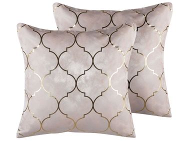 Dekokissen 2er Set ALYSSUM 45 x 45 cm Rosa Marokkanisches Muster