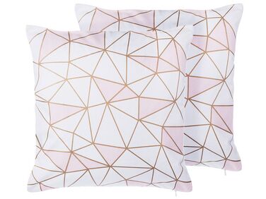 Dekokissen 2er Set CLARKIA Baumwolle 45 x 45 cm Rosa Geometrisches Muster