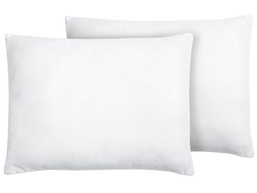 Kopfkissen 2er Set ERRIGAL Niedrig Mikrofaser 50 x 60 cm Weiß