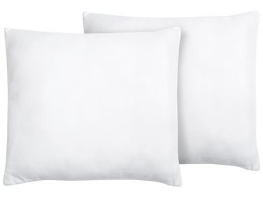 Kopfkissen 2er Set ERRIGAL Niedrig Mikrofaser 80 x 80 cm Weiß