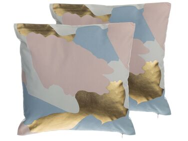 Dekokissen 2er Set IXIA Baumwolle 45 x 45 cm Rosa Abstraktes Muster