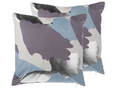 Dekokissen 2er Set IXIA Baumwolle 45 x 45 cm Violett Abstraktes Muster