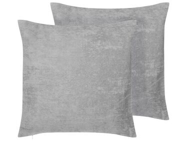 Dekokissen 2er Set NOLANA 45 x 45 cm Grau Ohne Muster