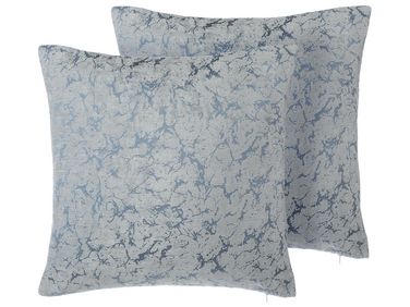 Dekokissen 2er Set WISTERIA 45 x 45 cm Hellgrau Ohne Muster