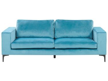 Sofa 3-Sitzer VADSTENA Samtstoff Hellblau