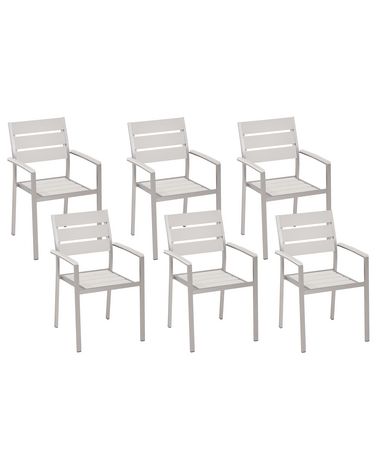 Gartenstuhl 6er Set VERNIO Weiß