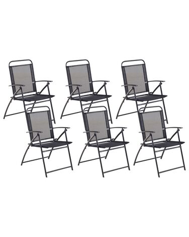 Gartenstuhl 6er Set LIVO Metall Schwarz