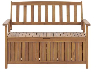 Garden Bench SOVANA 120 cm with Storage Acacia Wood Brown