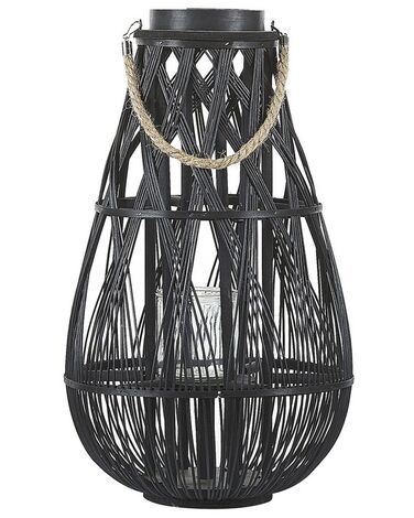 Laterne TONGA Bambus 56 cm Schwarz