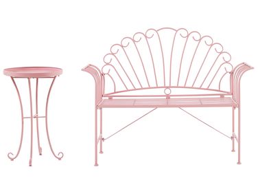 Bistro Set CAVINIA Metal Pink