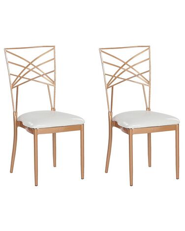 Esszimmerstuhl 2er Set GIRARD Metall Roségold
