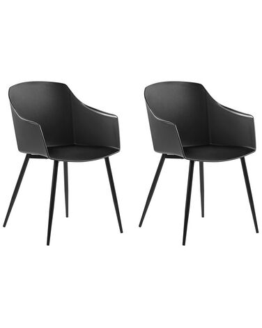 Esszimmerstuhl 2er Set FONDA Schwarz
