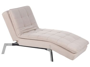 Chaiselongue LOIRET Samtstoff Beige