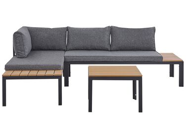 Garden Corner Sofa with Table 4 Seater PIENZA II Right Hand Grey Modular
