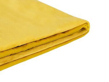 Bettrahmenbezug Samtstoff FITOU 180 x 200 cm Gelb