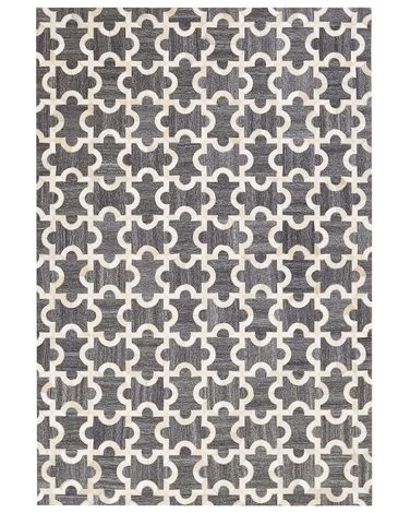 Rug YEDISU Dark Grey 140 x 200 cm Leather