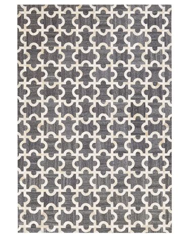 Rug YEDISU Dark Grey 160 x 230 cm Leather