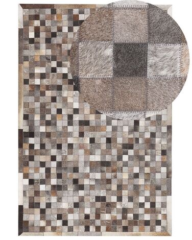 Rug ARMUTLU Grey 140 x 200 cm Leather