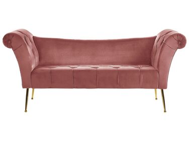 Chaiselongue NANTILLY Samtstoff Rosa