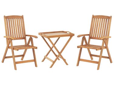 Bistro Set klappbar JAVA Akazienholz Hellbraun