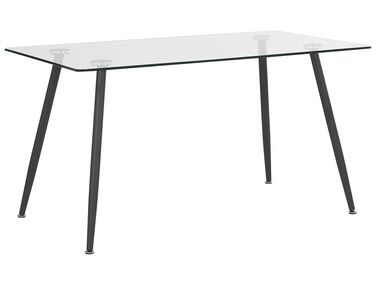 Dining Table MIDLAND Black 140 cm 80 cm Tempered Glass