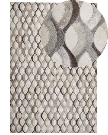 Rug KIRCA Beige 140 x 200 cm Leather