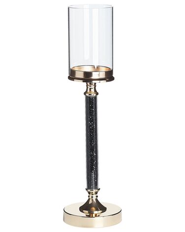 Kerzenständer ABBEVILLE Glas 48 cm Schwarz